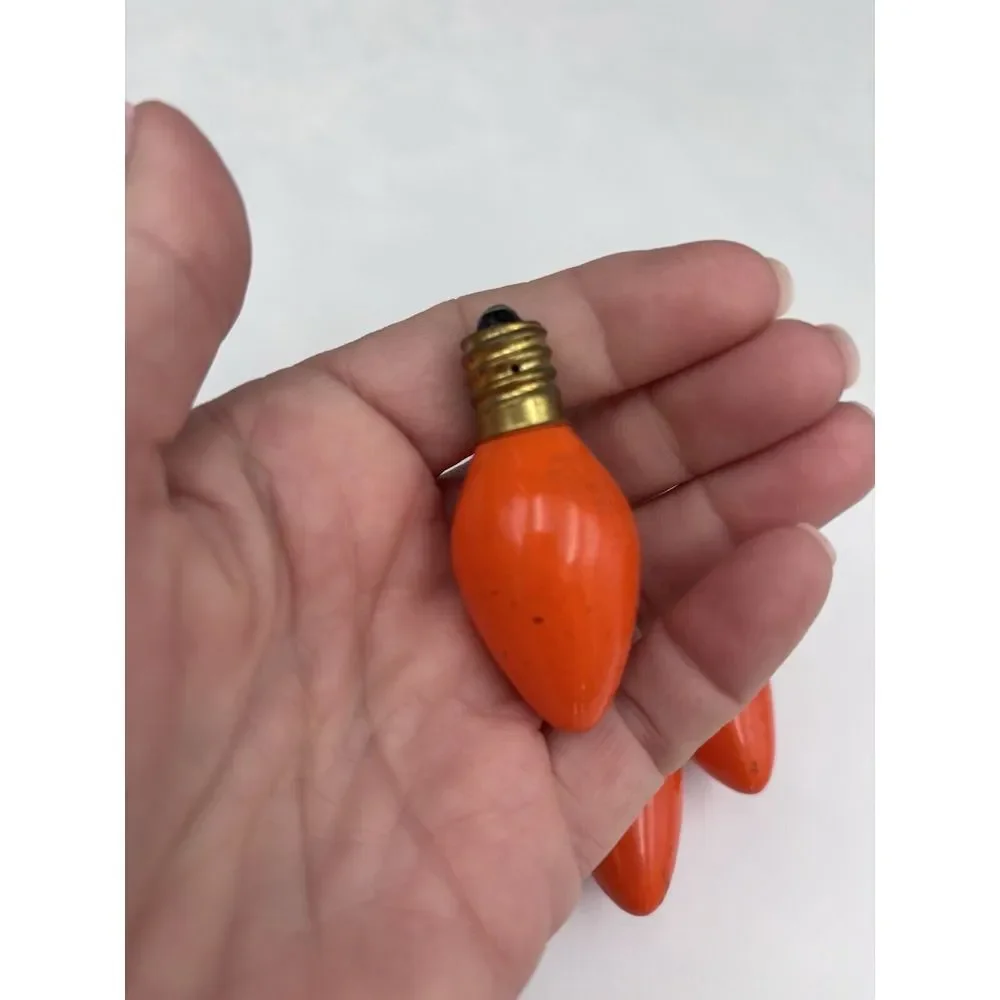 Orange Christmas Bulbs‎ Replacement. Vintage. All Work Perfectly.(2464)